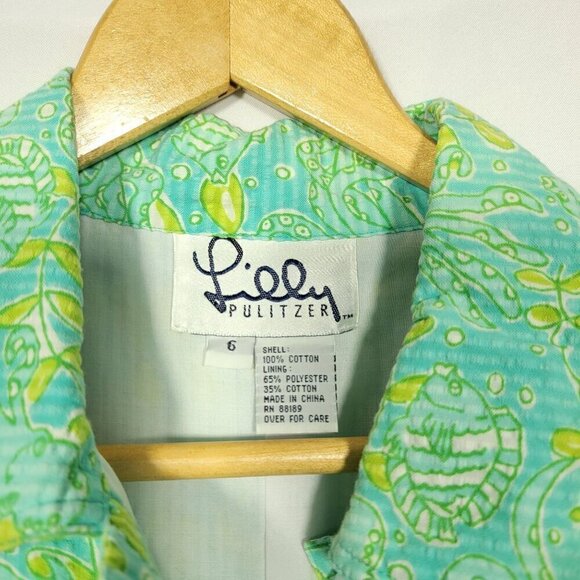 Lilly Pulitzer Vintage Women's Coastal Pattern Vibrant Textured Mini Dress Sz 6 - Picture 4 of 14
